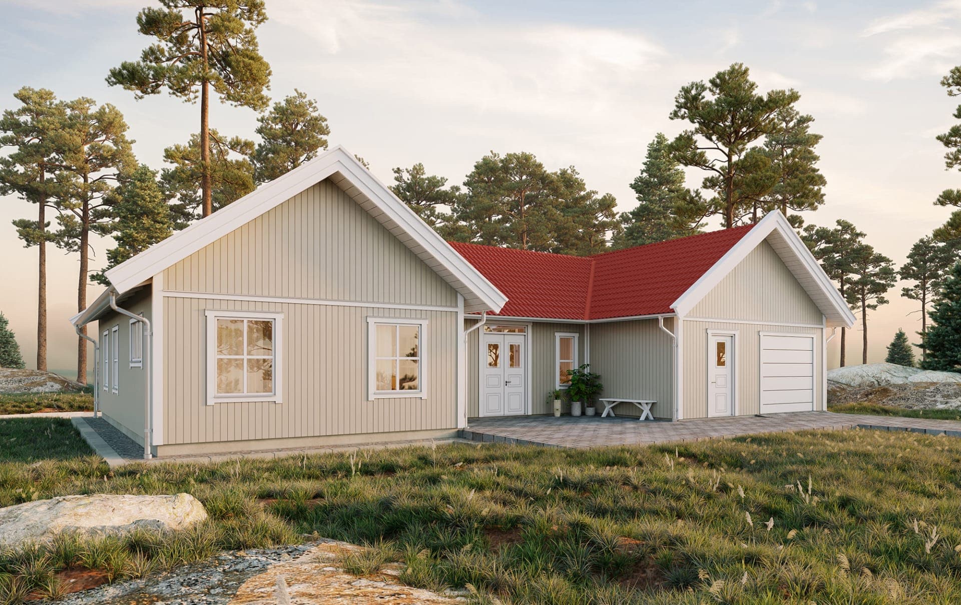 1-plan Klassiskt sadeltak