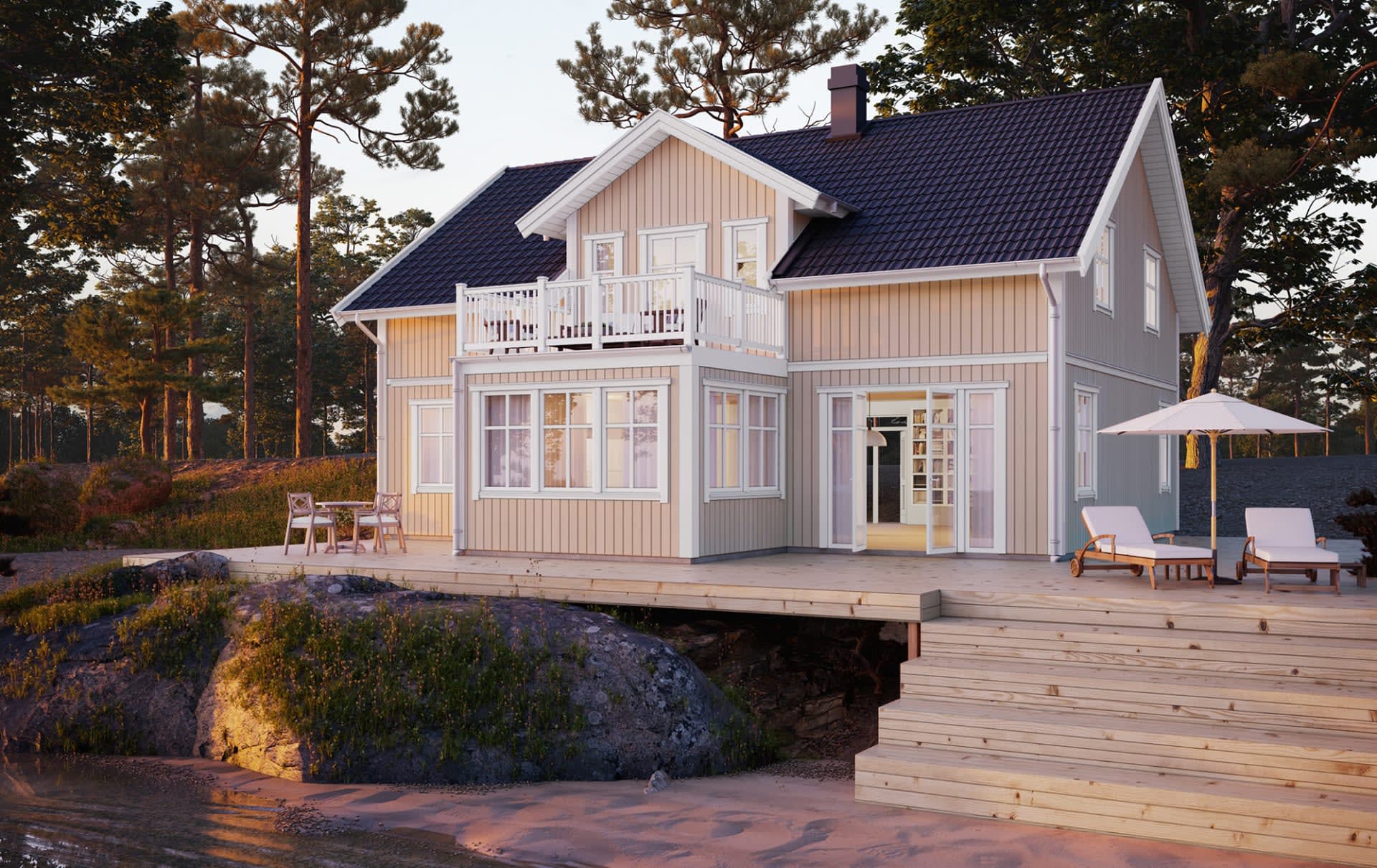 1.5-plan Balkong och glasveranda