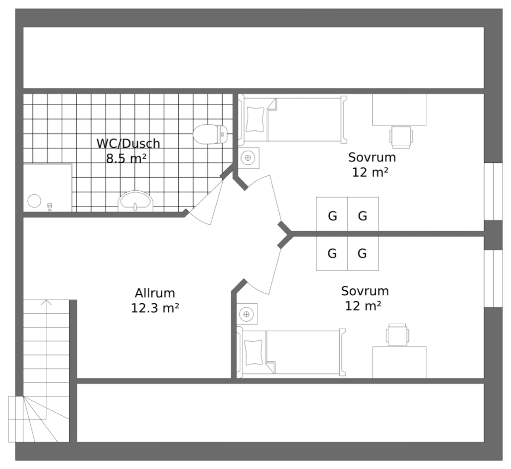 Ladhus Det stiltypiska ladhuset planritning 1