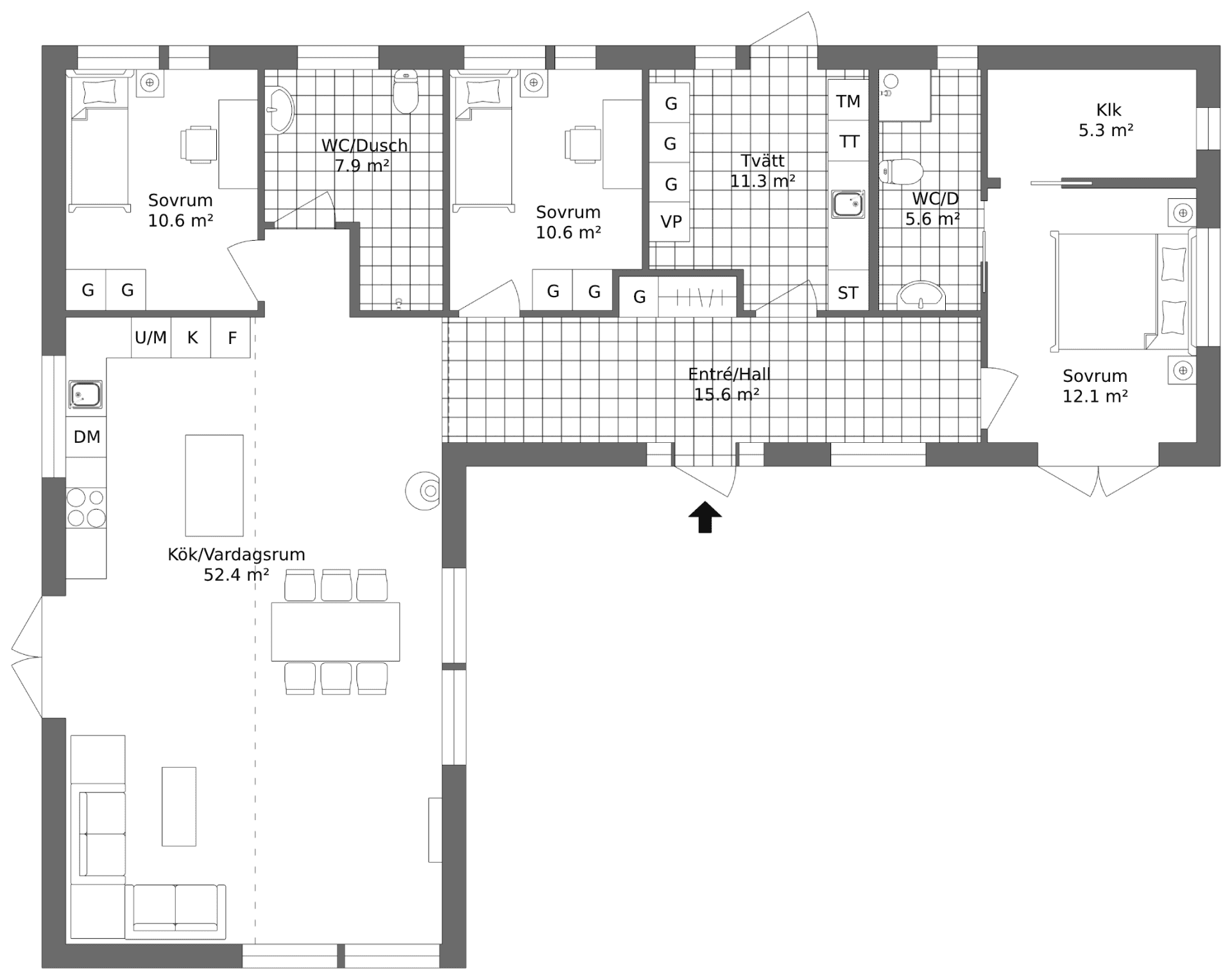 Ladhus Det stiltypiska ladhuset planritning 3