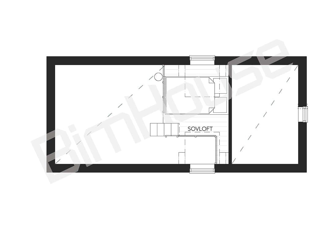 Attefallshus August planritning 1