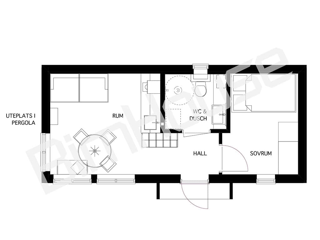 Attefallshus Anna planritning 1