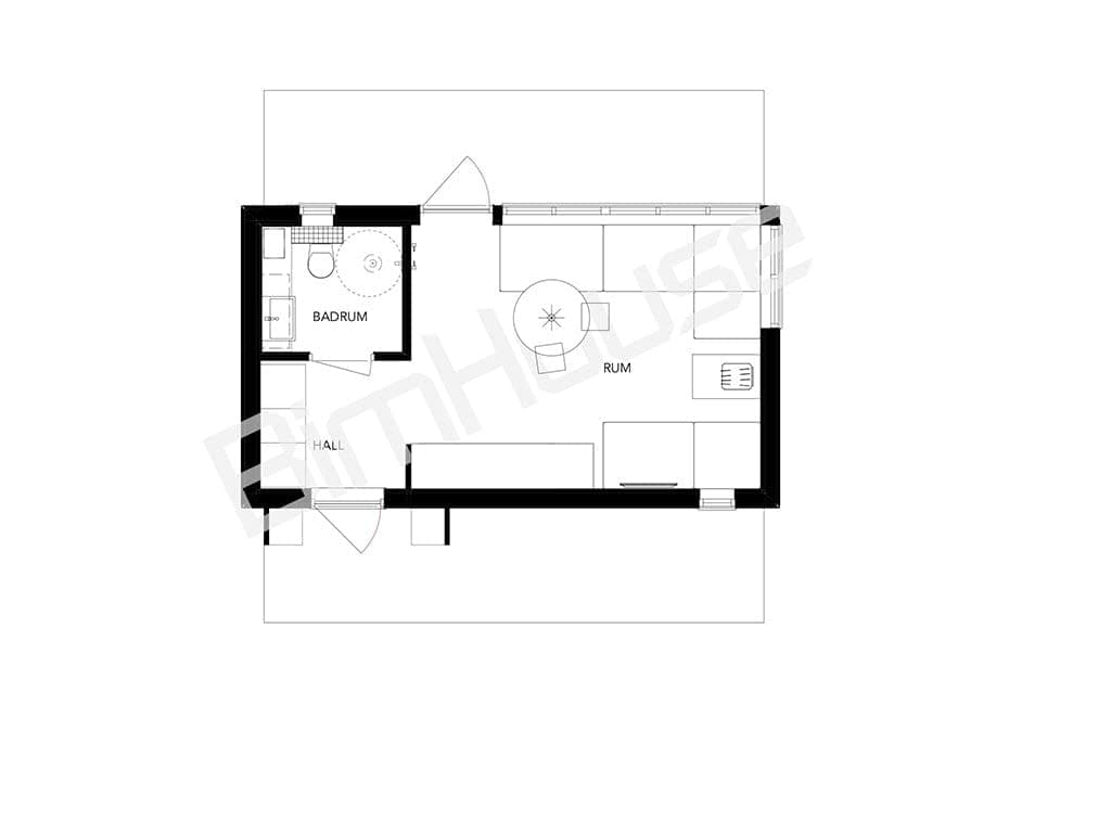 Attefallshus Helma planritning 1