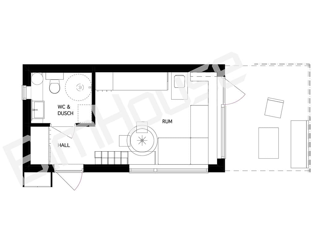 Attefallshus Göran planritning 1