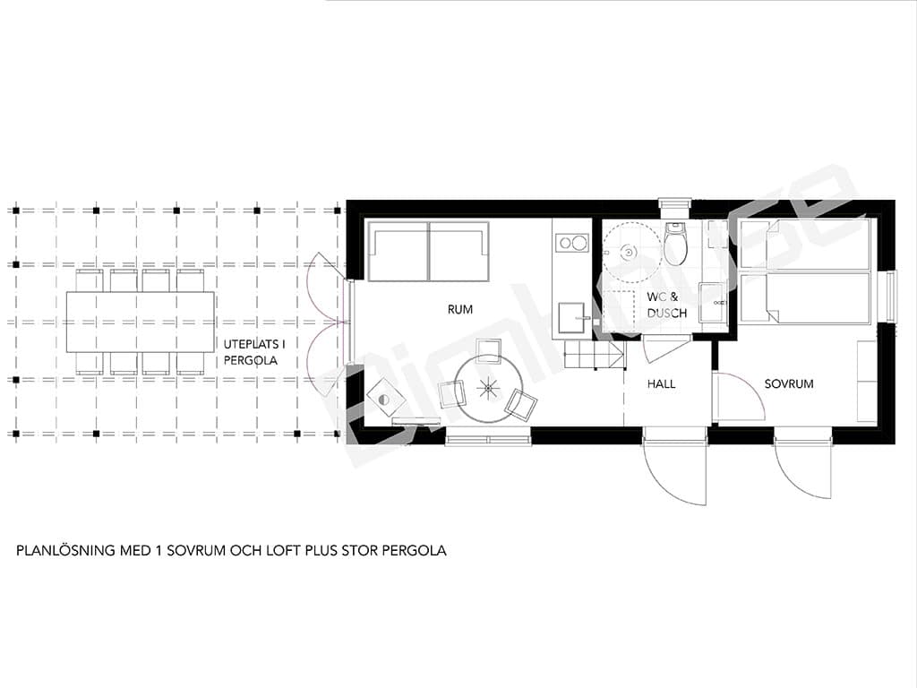 Attefallshus Sverker planritning 1