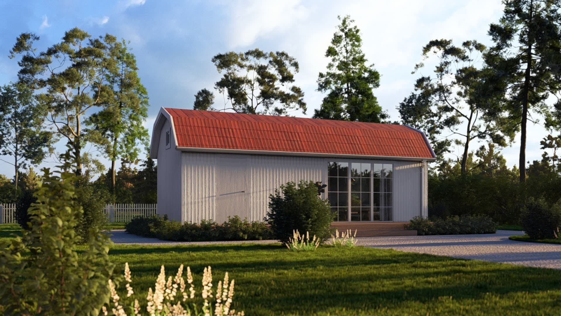 Attefallshus med mansardtak