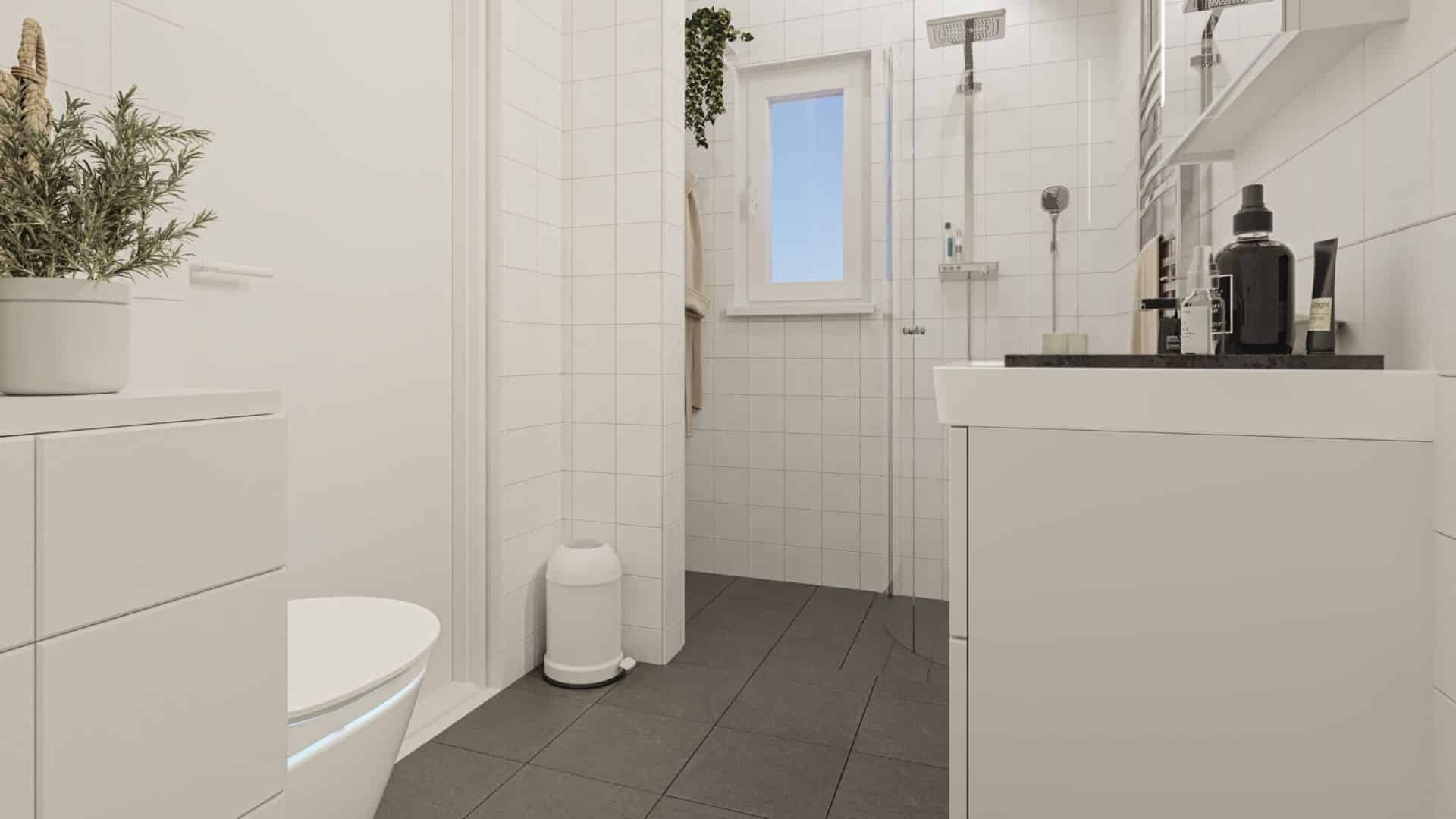 Fjällstuga modernt badrum