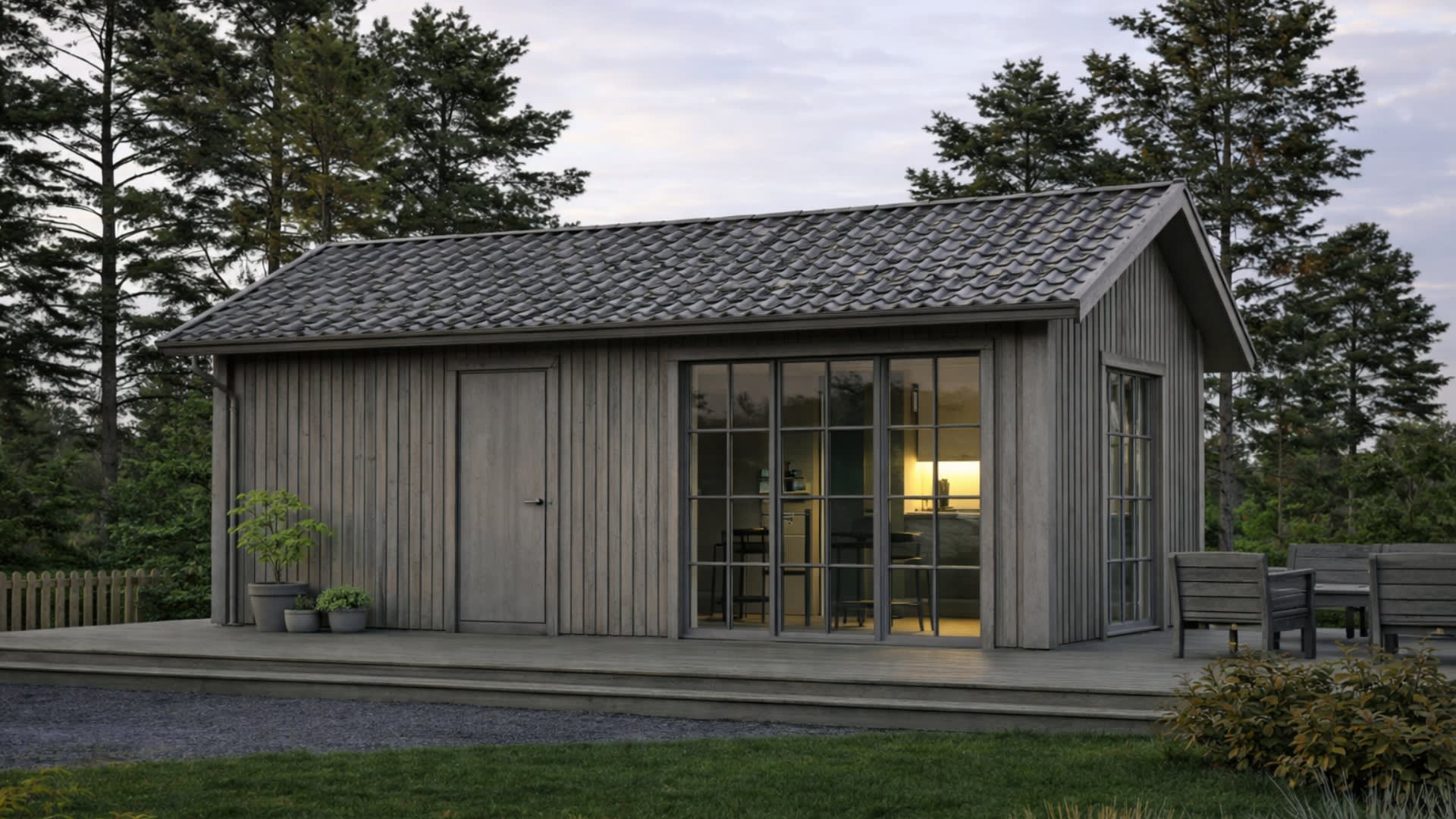 Attefallshus i tjärvitriol