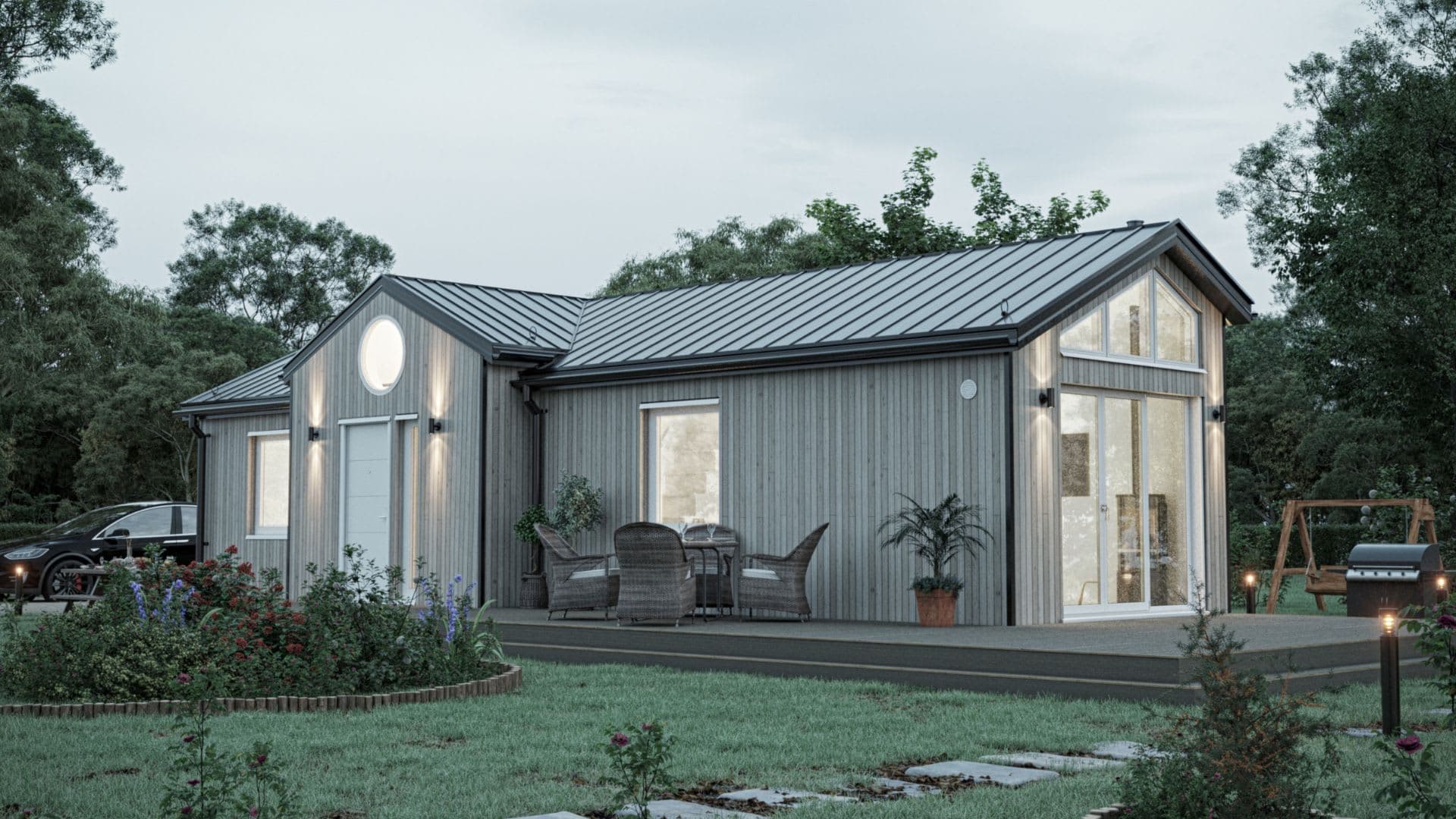 Grått fritidshus Apelviken