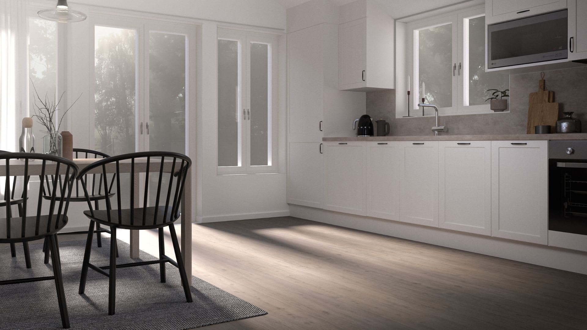 Fritidshus kök med köksbord