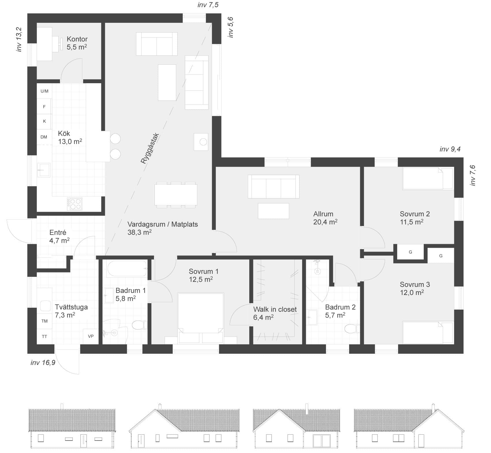 Strandhem 150 planritning