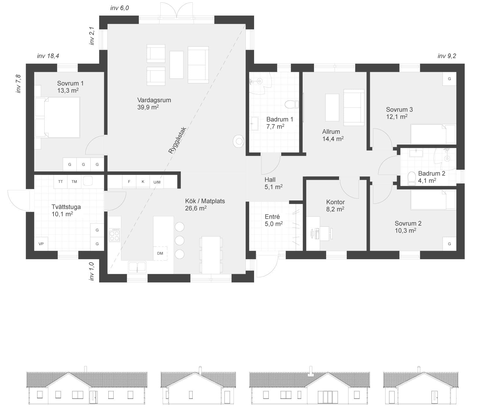 Lillevång 163 planritning