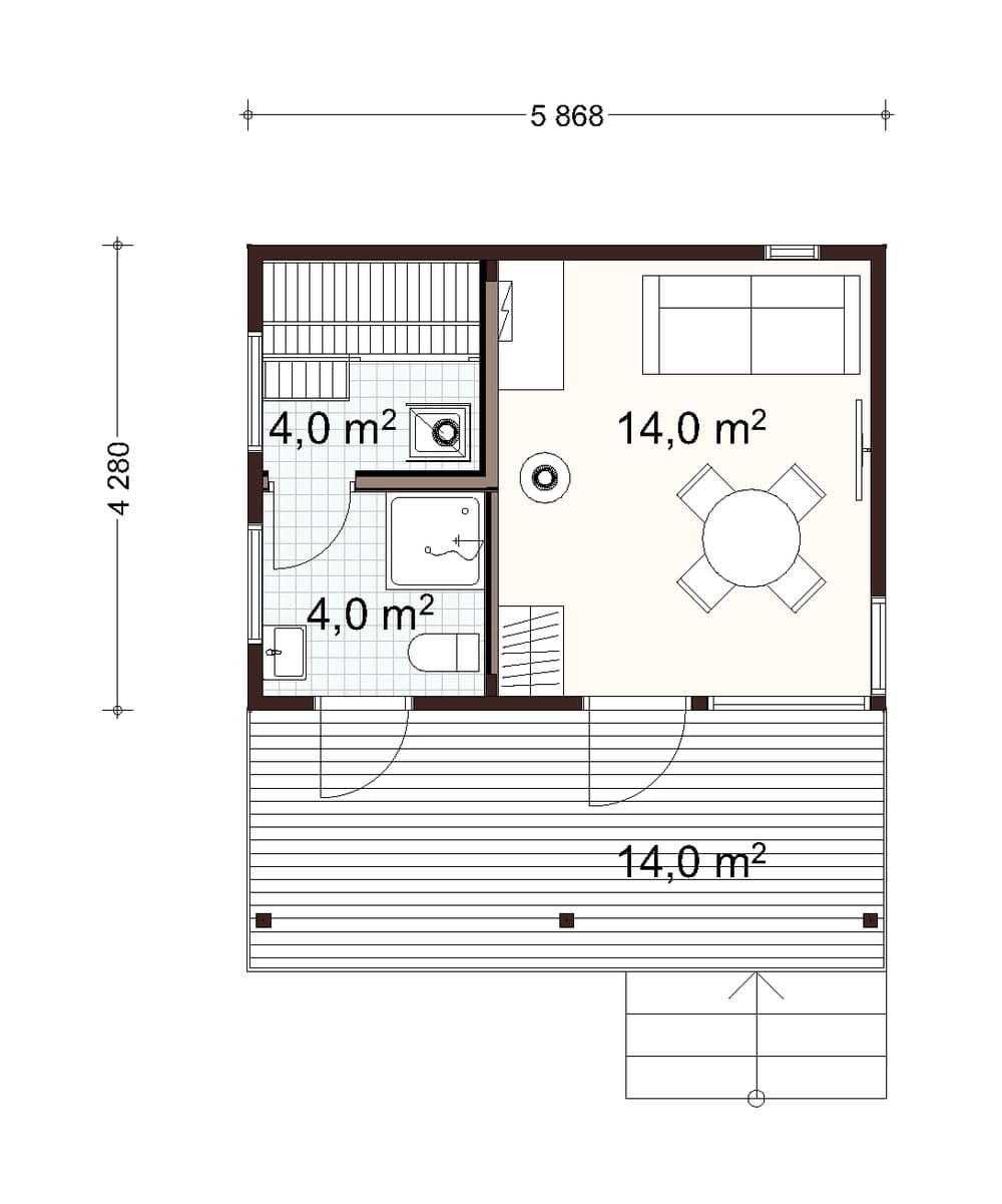 Rock sauna planritning 1