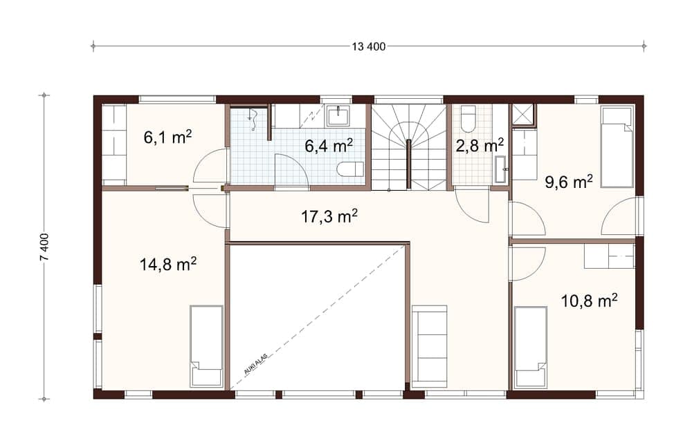 Neilikka 2-planhus planritning 2