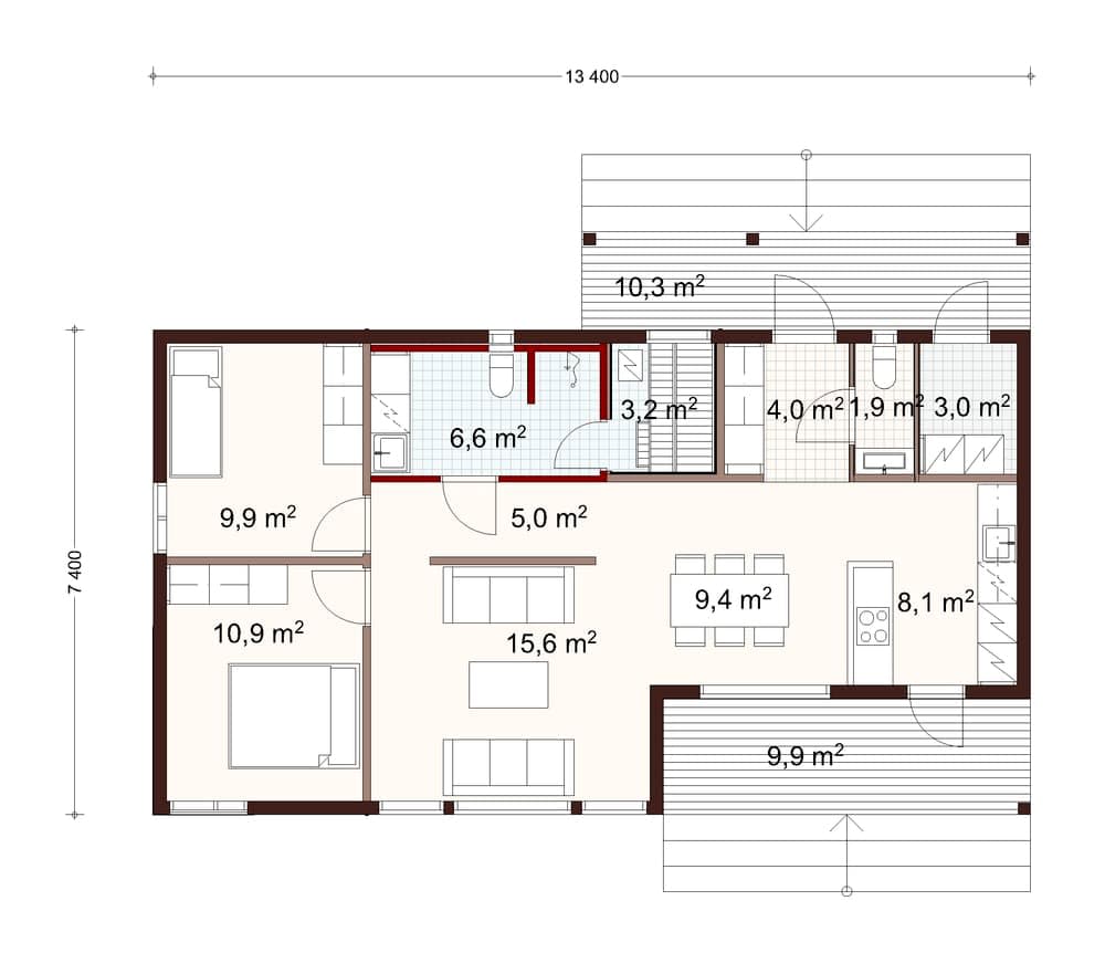 Neilikka 1-planhus planritning 1