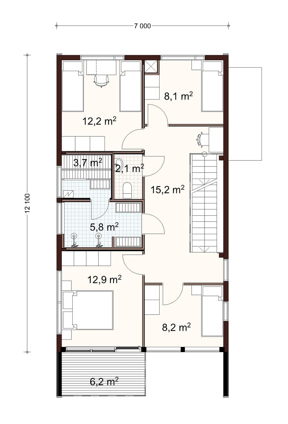 Vista 2-planshus planritning 1