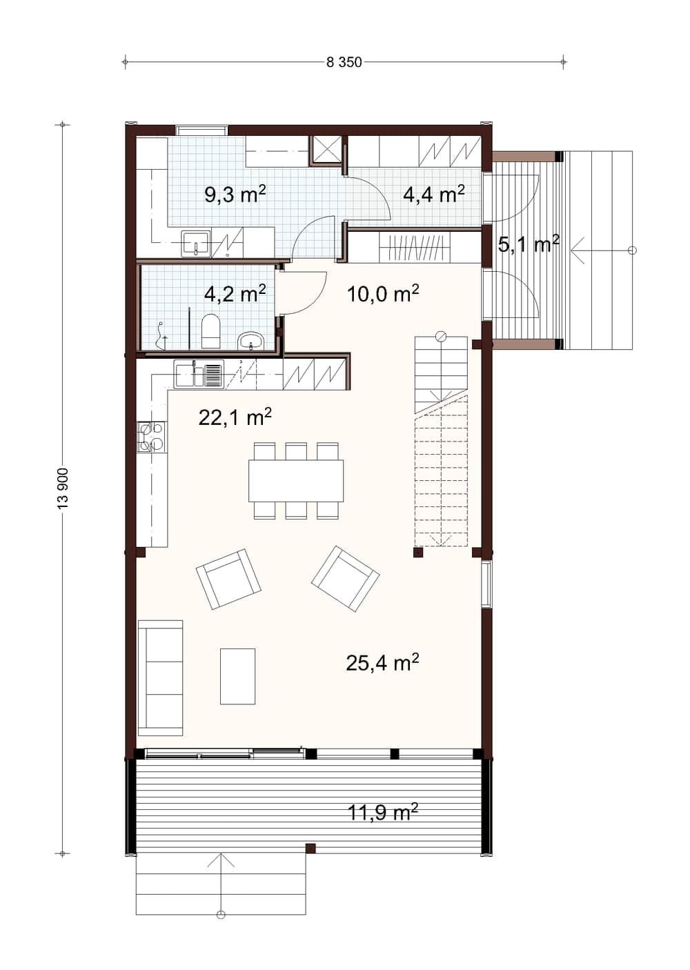 Vista 2-planshus planritning 2
