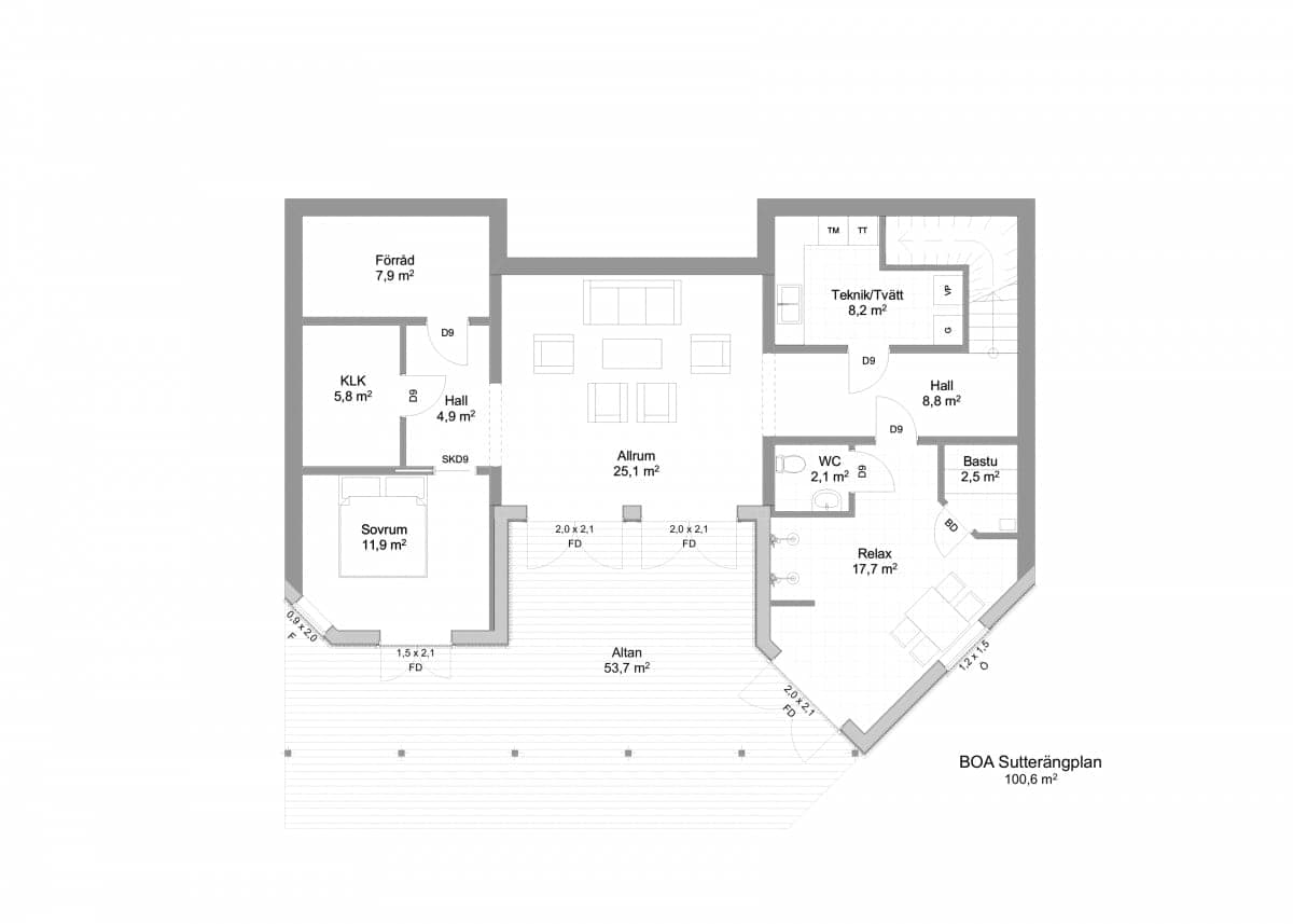 Skärudden 164 suterräng planritning 2