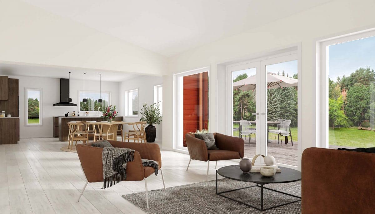 Villa Fritidshus Jörnträhus Östanbäck 165 interiör husbyggsats