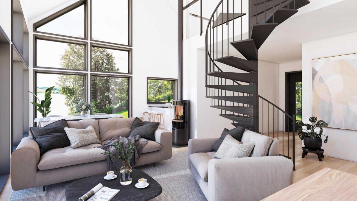 Kagedalen 99 loft Fritidshus Ladhus Byggsats Hus fran Jorntrahus Interior 1