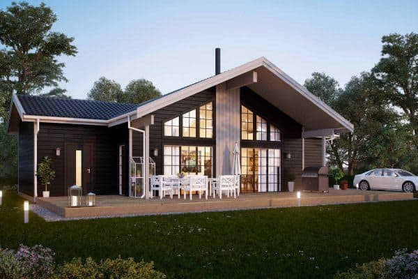 Strycksele L - fritidshus i byggsats från Jörnträhus. Husbyggsats / husmodell som passar till fritidshus, villa, sommarhus, fjällstuga, stuga