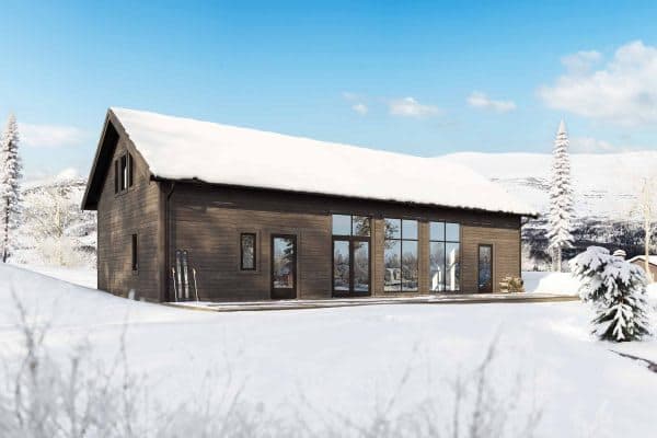 Burvik 120 med dubbla loft Fritidshus Villa Permanentboende Byggsats Hus fran Jorntrahus 3x2 webb