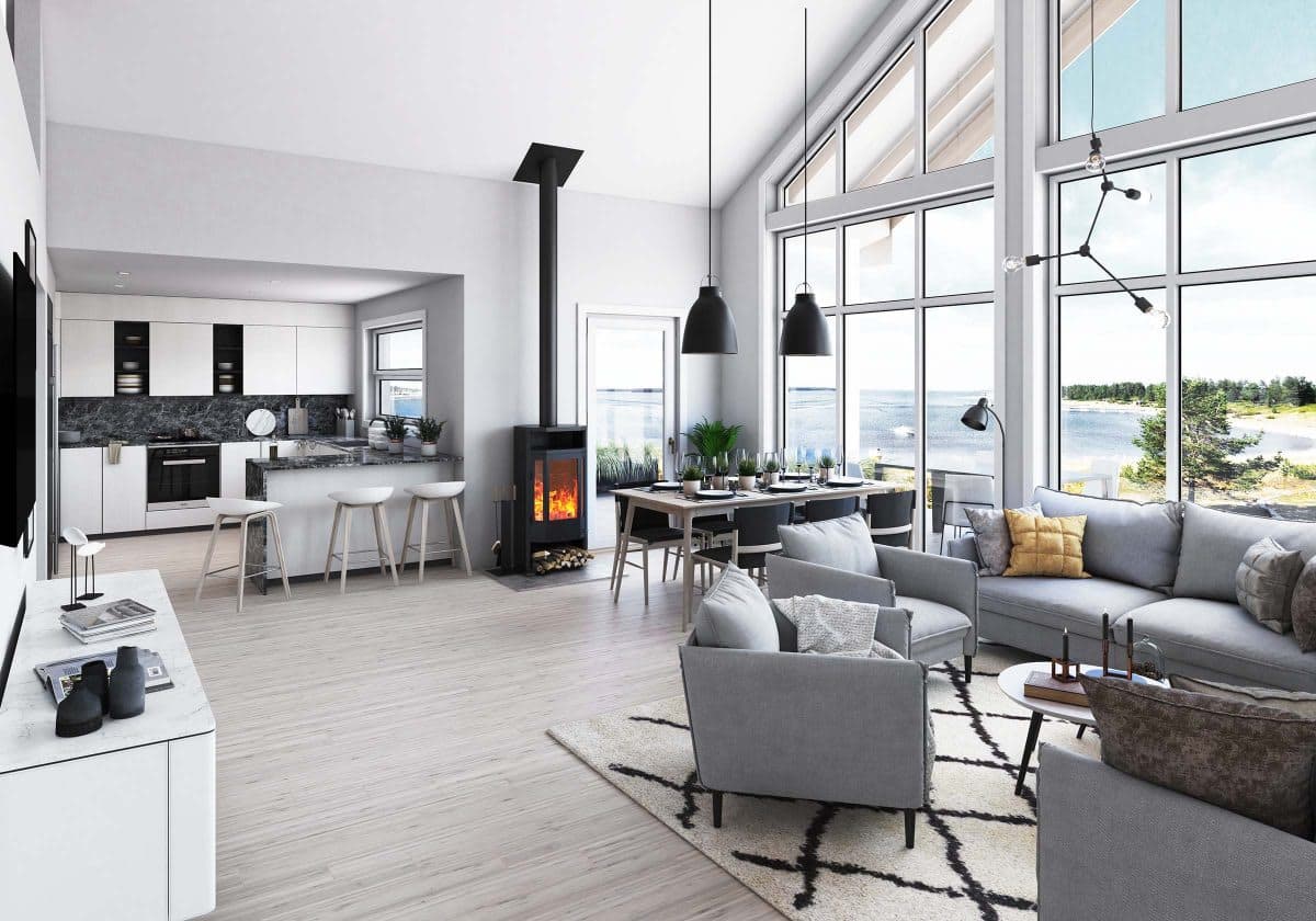 Björkdal L - interiör - Jörnträhus - byggsats hus / fritidshus / villa