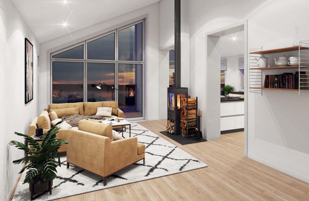 Källdal M - interiör - Jörnträhus - byggsats hus / fritidshus / villa