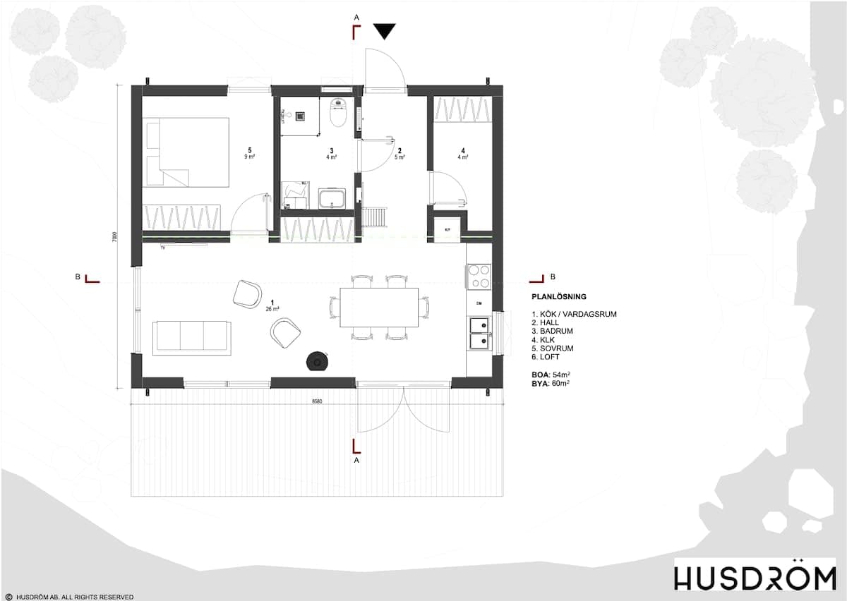 Vinga 60 planritning