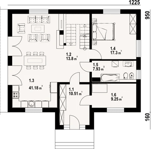 Mistel 168 planritning 1