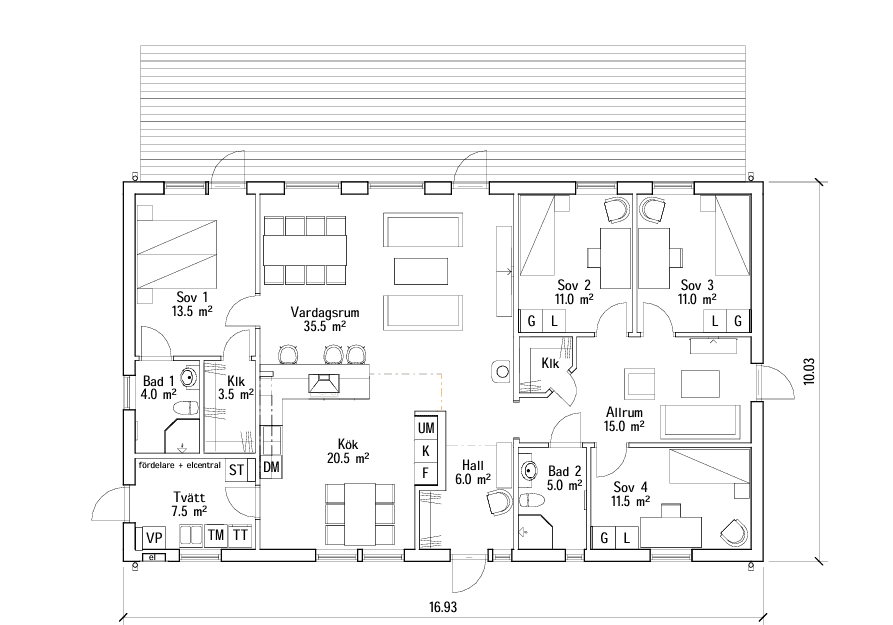 VILLA 153 planritning 1