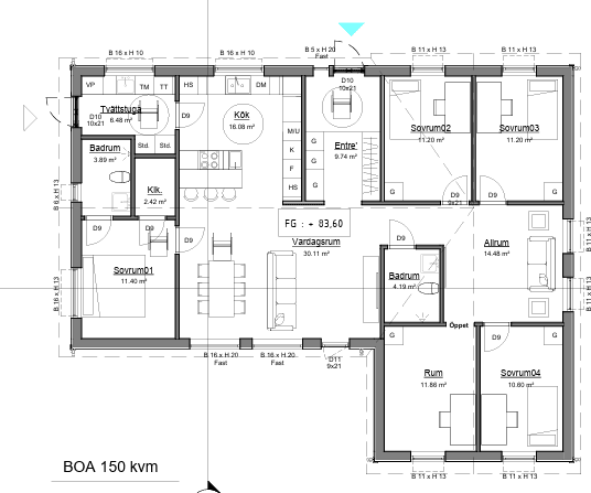 VILLA L planritning 1